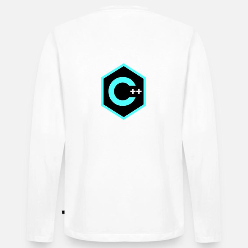 C++ - Männer Premium Bio Langarmshirt - Weiß