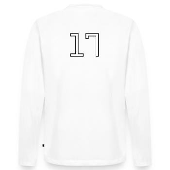 Numéro 17 (Style Université) - T-shirt manches longues Premium bio Homme - blanc - Dos - Nico (187cm)