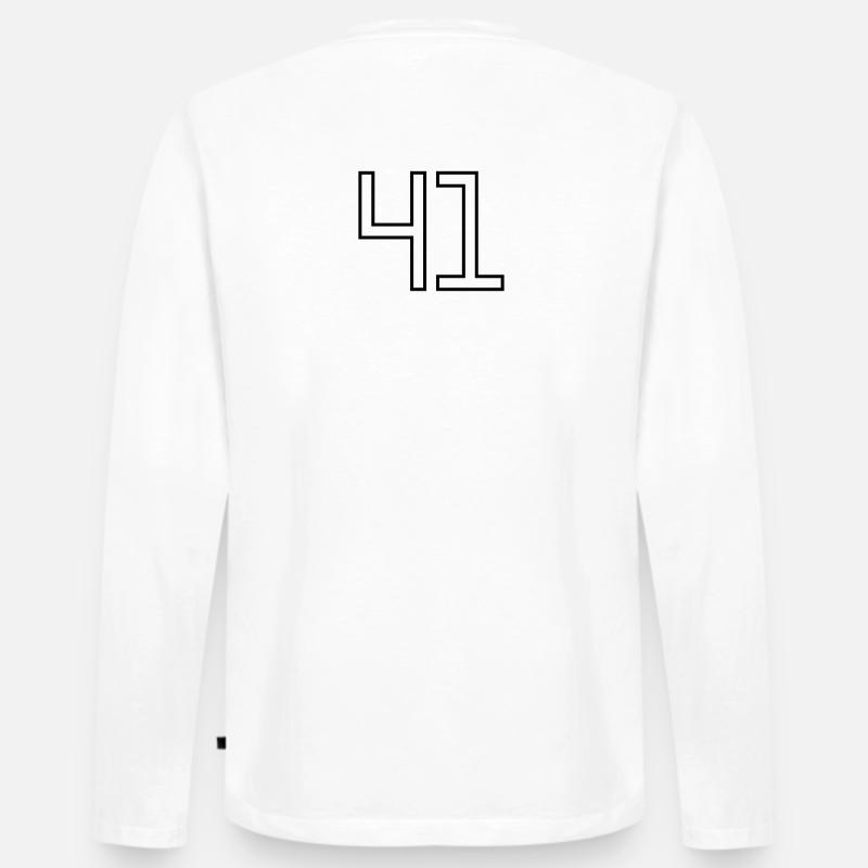 Nummer 41 (Universitätsstil) - Männer Premium Bio Langarmshirt - Weiß