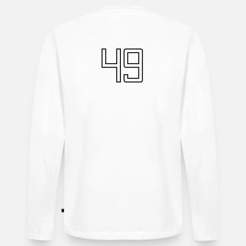 Nummer 49 (Universitätsstil) - Männer Premium Bio Langarmshirt - Weiß