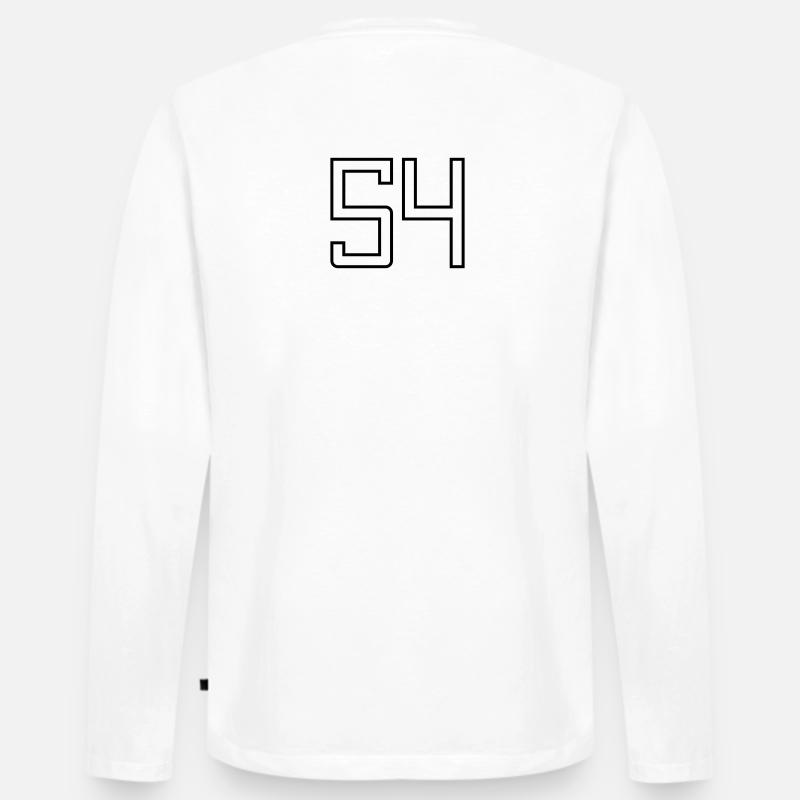 Nummer 54 (Universitätsstil) - Männer Premium Bio Langarmshirt - Weiß