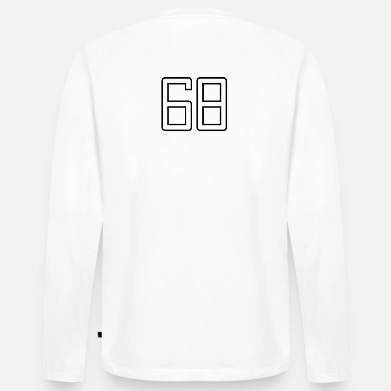 Nummer 68 (Universitätsstil) - Männer Premium Bio Langarmshirt - Weiß