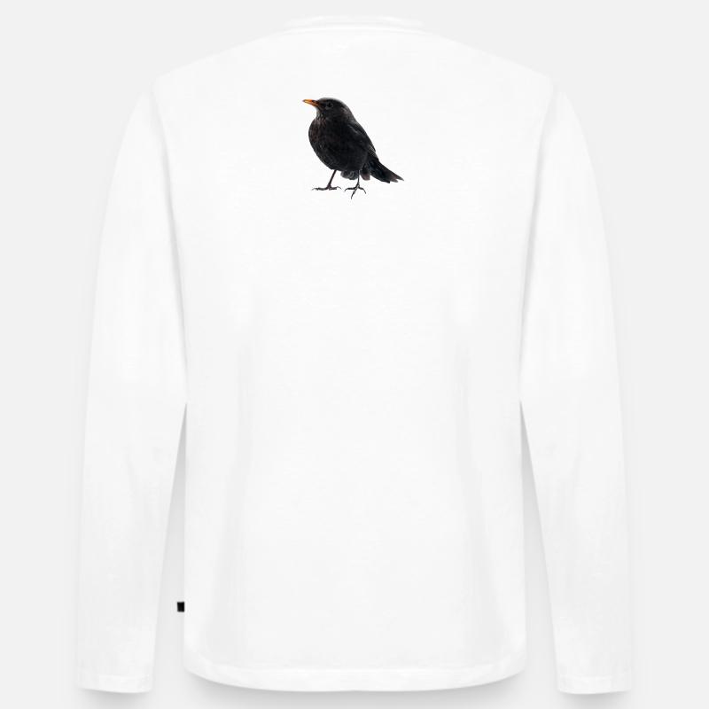Amsel Drossel - Männer Premium Bio Langarmshirt - Weiß