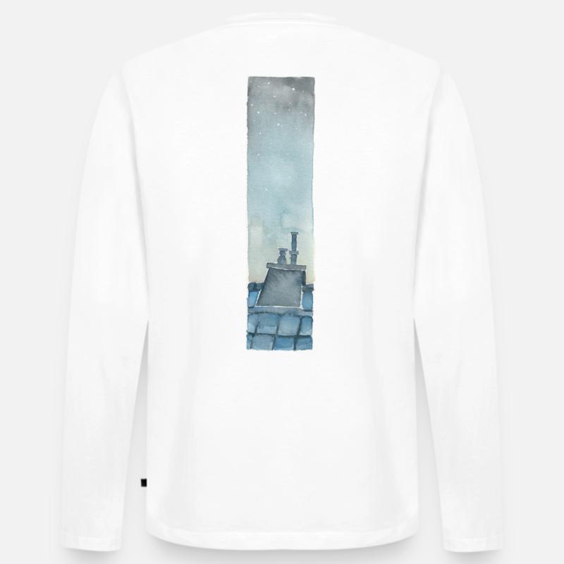 Sterne am Abend - Männer Premium Bio Langarmshirt - Weiß
