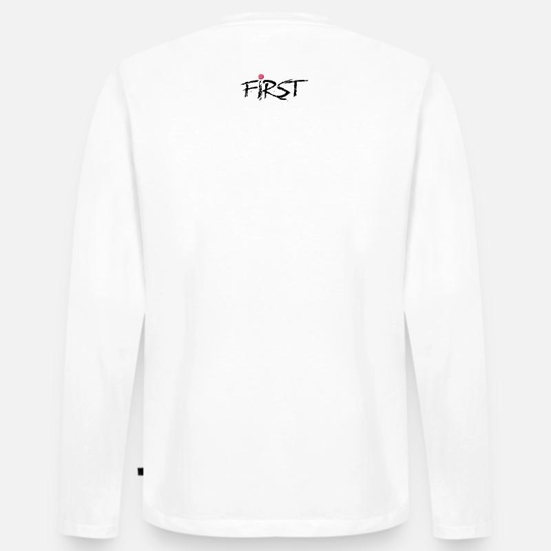 FIRST - Männer Premium Bio Langarmshirt - Weiß