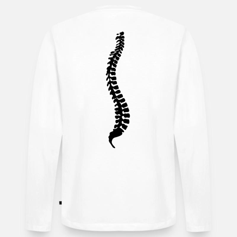 Wirbelsäule - Männer Premium Bio Langarmshirt - Weiß