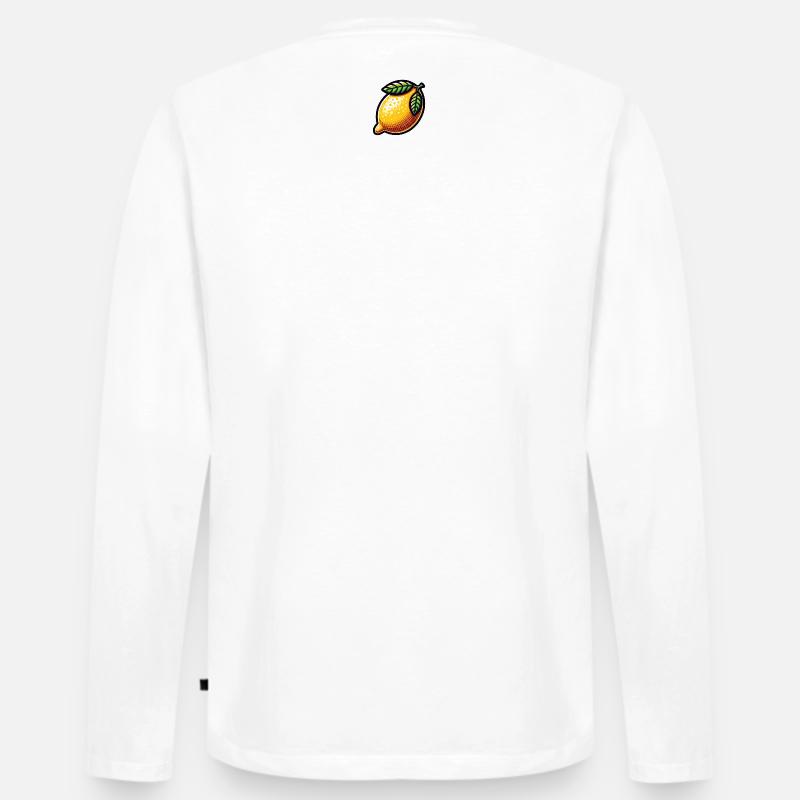 Zitrone Kunst Illustration - Männer Premium Bio Langarmshirt - Weiß
