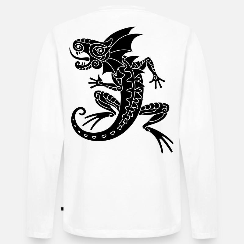 Echse - Männer Premium Bio Langarmshirt - Weiß