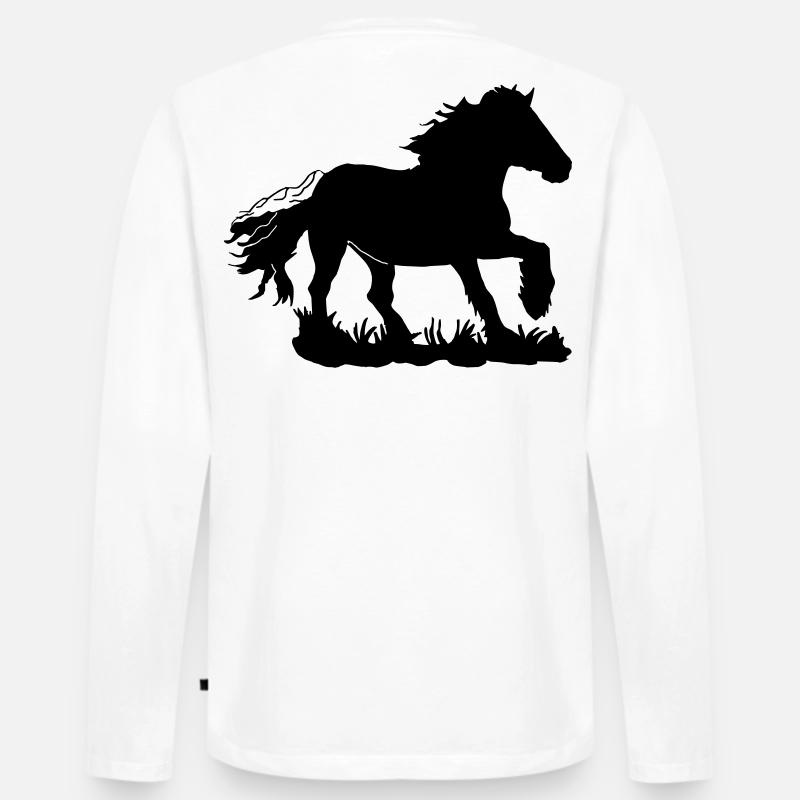 Kaltblut, Kaltblüter, Draft horse - Männer Premium Bio Langarmshirt - Weiß
