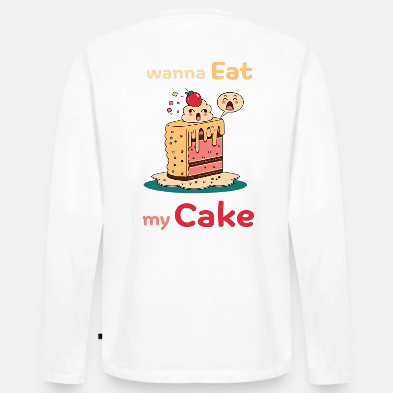 Freches Kuchen-spaß-design - Männer Premium Bio Langarmshirt - Weiß