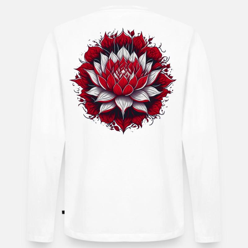 Lotus - Männer Premium Bio Langarmshirt - Weiß