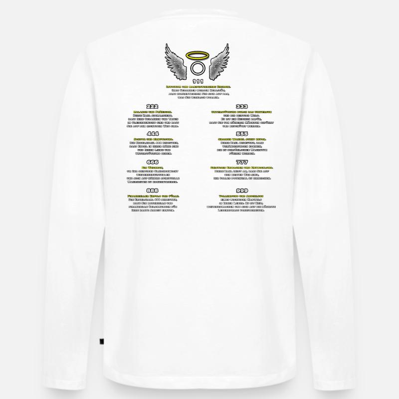 Engelzahlen Muster der Manifestation - Männer Premium Bio Langarmshirt - Weiß