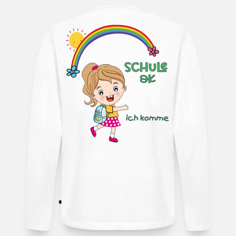Schulkind, Einschulung - Männer Premium Bio Langarmshirt - Weiß