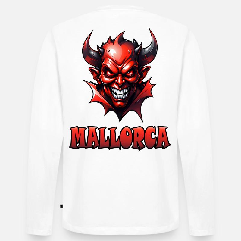 Mallorca mit Red Devil - Männer Premium Bio Langarmshirt - Weiß