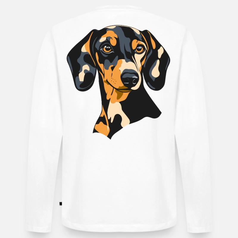 Dackel - Männer Premium Bio Langarmshirt - Weiß