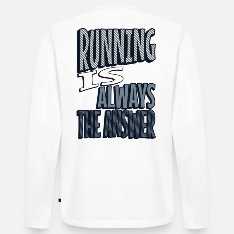 Running is always the answer - Männer Premium Bio Langarmshirt - Weiß