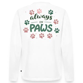Toujours sur les pattes - T-shirt manches longues Premium bio Homme - blanc - Dos - Nico (187cm)