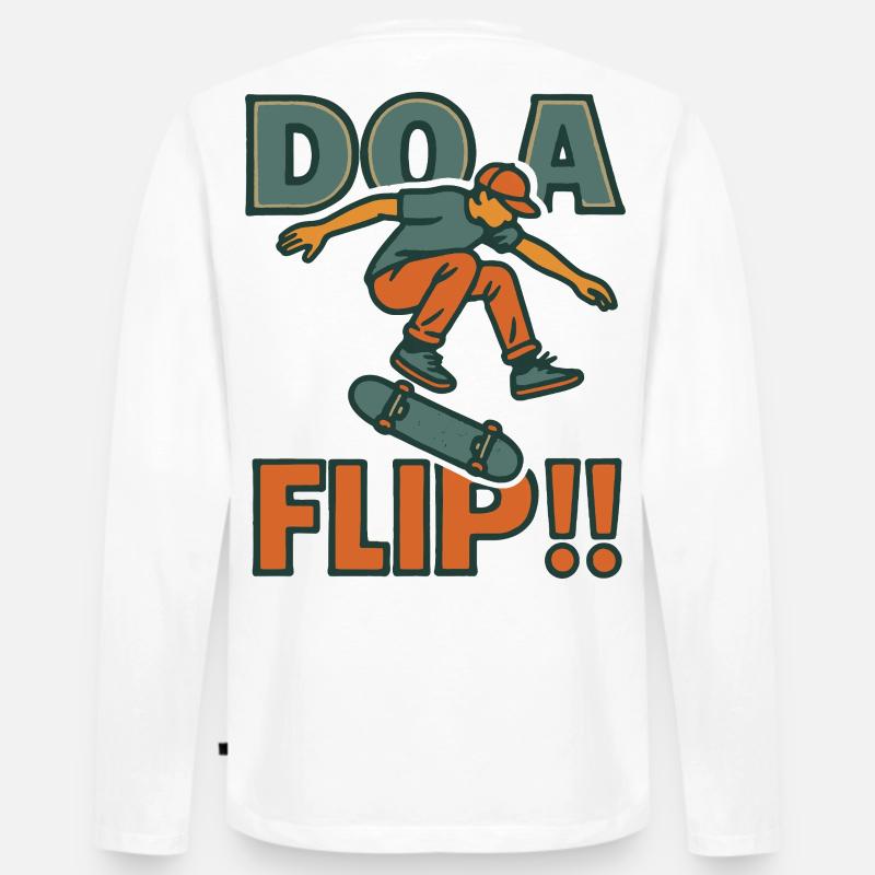 Machen Sie einen Flip DO - Männer Premium Bio Langarmshirt - Weiß
