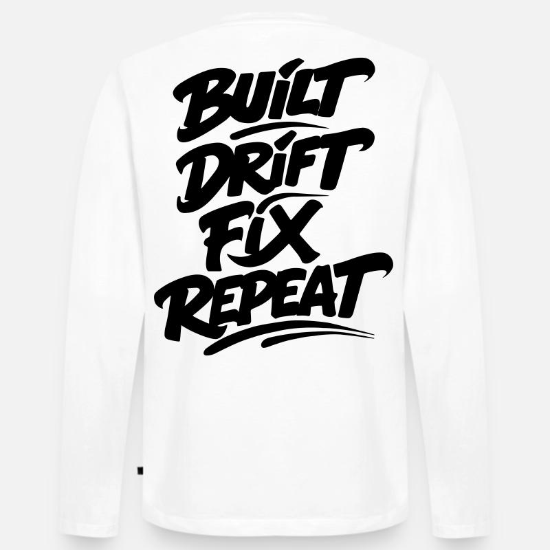 Built Drift Fix Repeat v2 - Männer Premium Bio Langarmshirt - Weiß