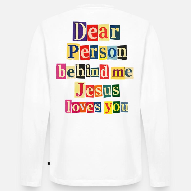 Jesus liebt dich positive Botschaft - Männer Premium Bio Langarmshirt - Weiß