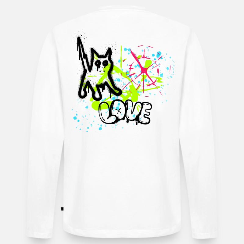 Neon Graffiti Splatter Pattern - Men's Premium Organic Long Sleeve Shirt - white