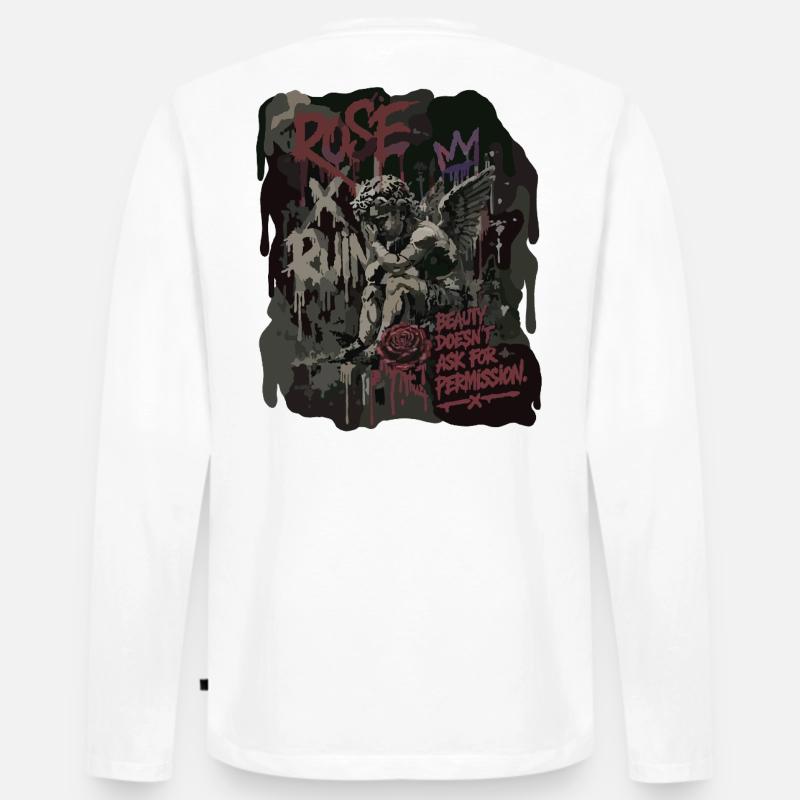 Rose x Ruin - Broken Saint - Männer Premium Bio Langarmshirt - Weiß