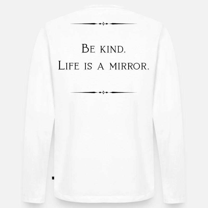 life is a mirror - Männer Premium Bio Langarmshirt - Weiß