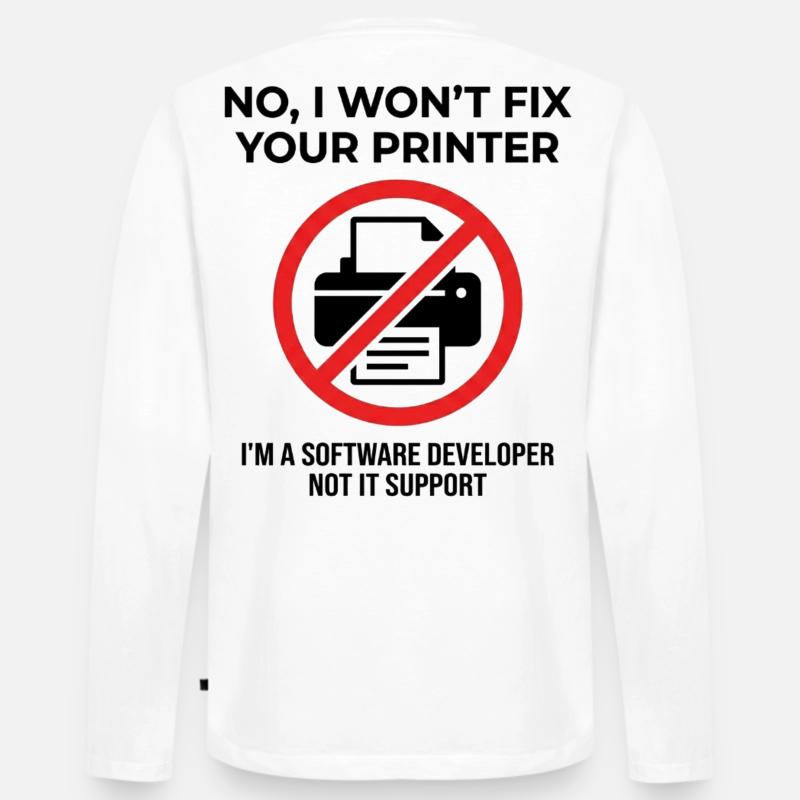 Programmierer: kein IT-Support - Männer Premium Bio Langarmshirt - Weiß