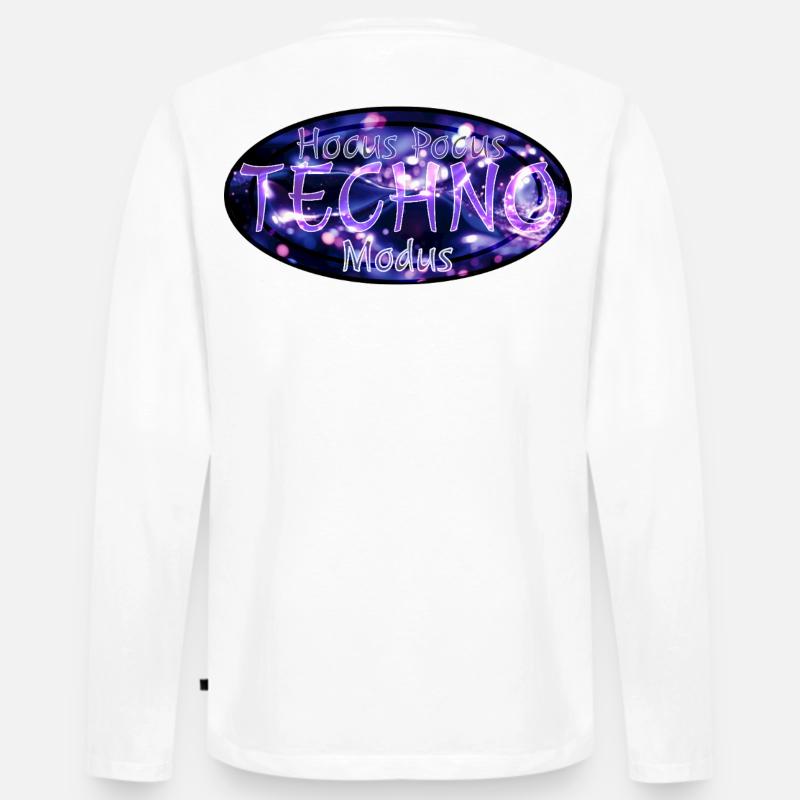 Hocus Pocus Techno Modus - Männer Premium Bio Langarmshirt - Weiß