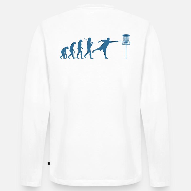 Disc Golf Evolution - Men's Premium Organic Long Sleeve Shirt - white