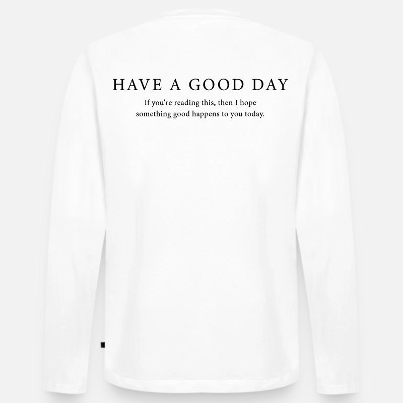 Good Day - Männer Premium Bio Langarmshirt - Weiß
