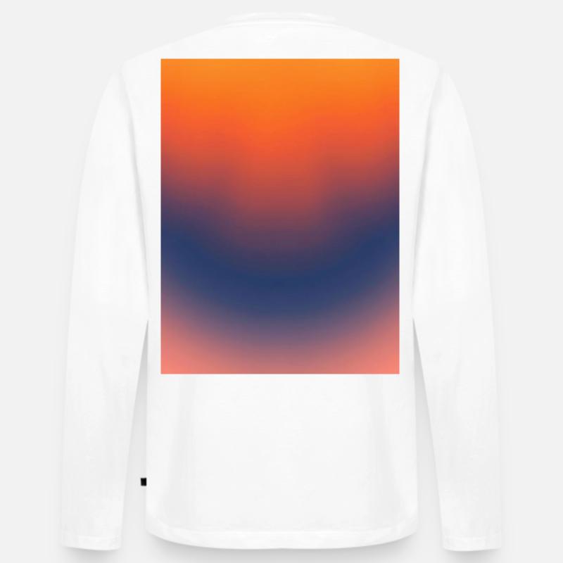 Mitternachts-Glut-Gradient - Männer Premium Bio Langarmshirt - Weiß