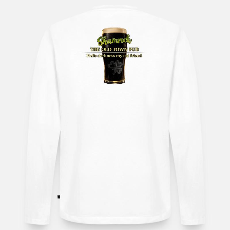 Hello_Darkness_Print - Männer Premium Bio Langarmshirt - Weiß