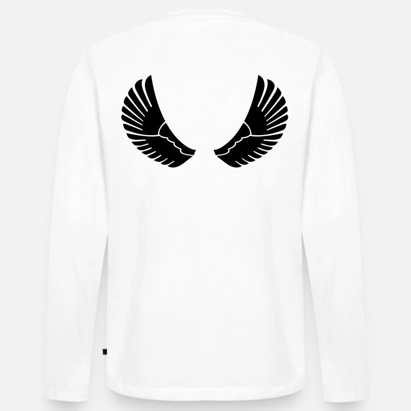 Schwingen - Flügel - Männer Premium Bio Langarmshirt - Weiß