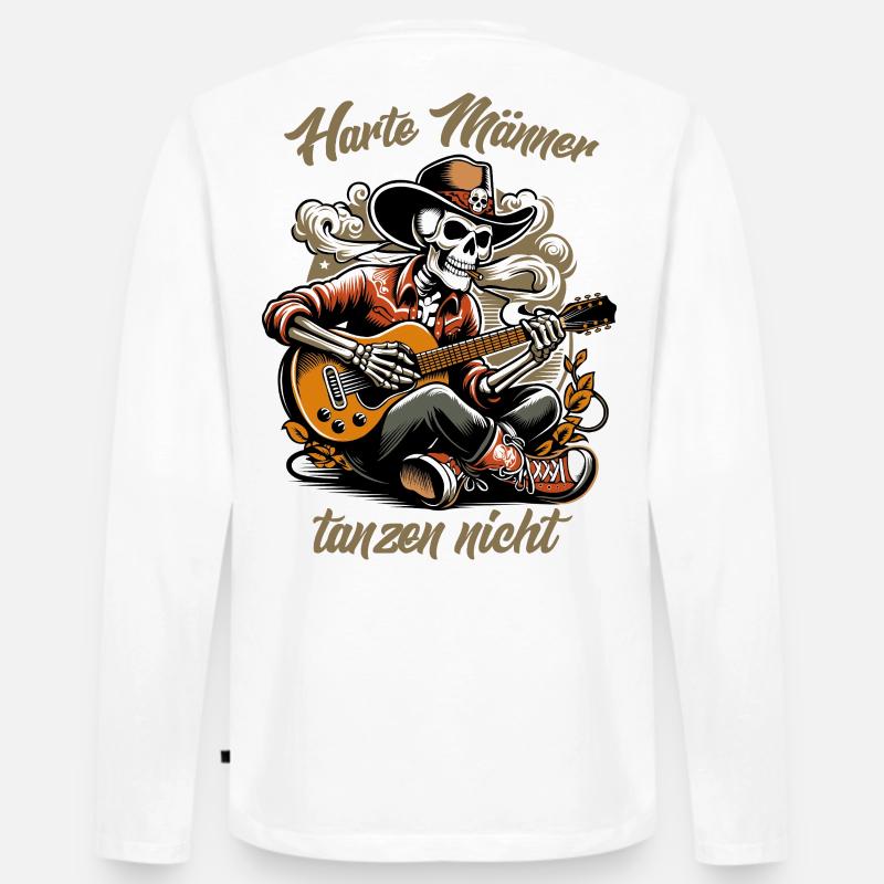 Harte Männer, tanzen nicht - Männer Premium Bio Langarmshirt - Weiß