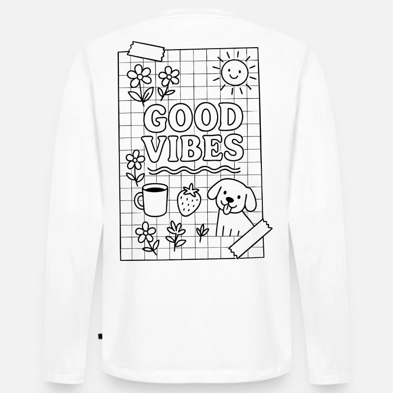 Gute Vibes - Männer Premium Bio Langarmshirt - Weiß