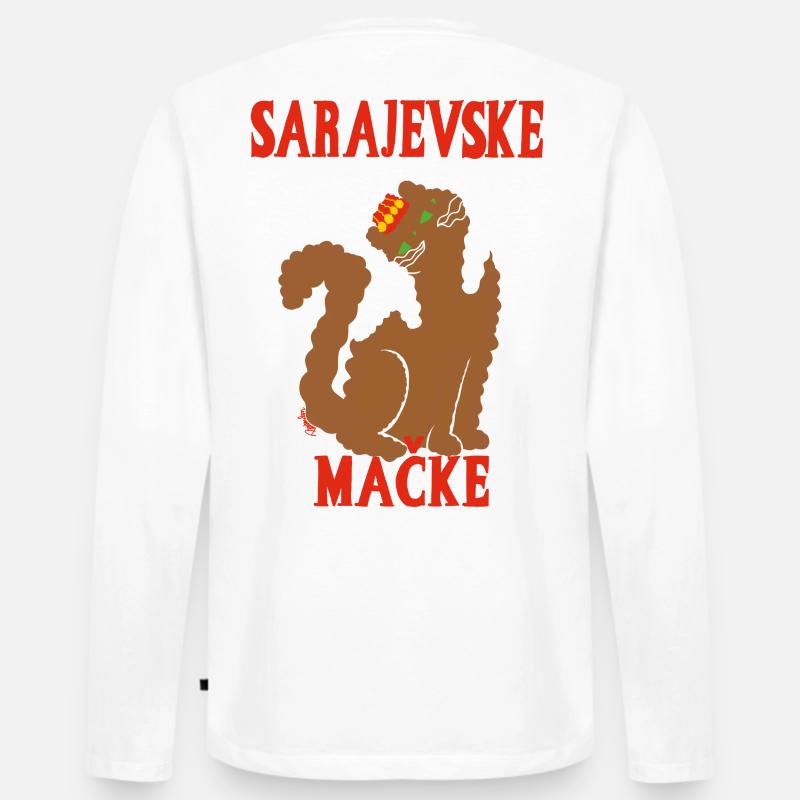 Sarajevo Katze Bosnien - Männer Premium Bio Langarmshirt - Weiß