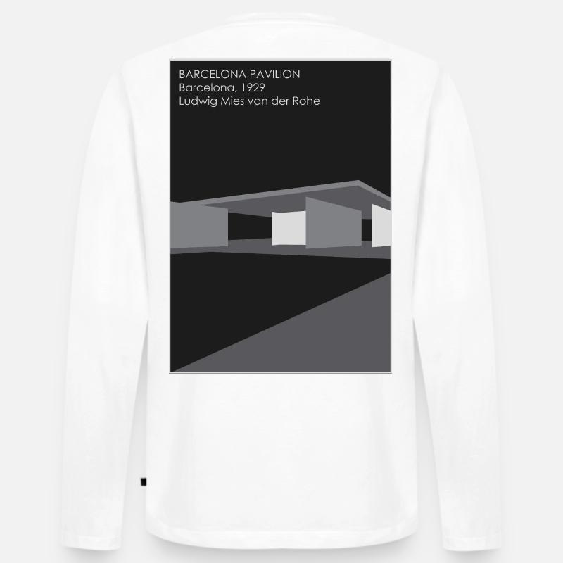 Moderne Architektur: Barcelona Pavillon - Männer Premium Bio Langarmshirt - Weiß