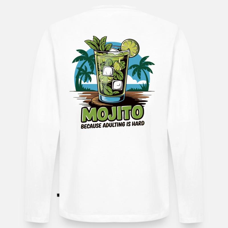 Mojito – Der Eltern-Retter - Männer Premium Bio Langarmshirt - Weiß