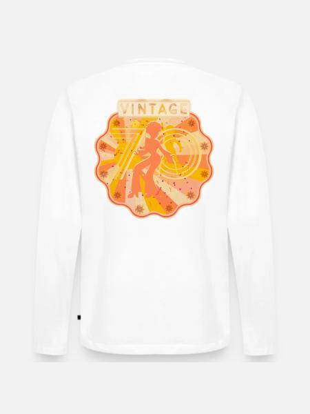 JAHRGANG 70 S - Männer Premium Bio Langarmshirt - Weiß