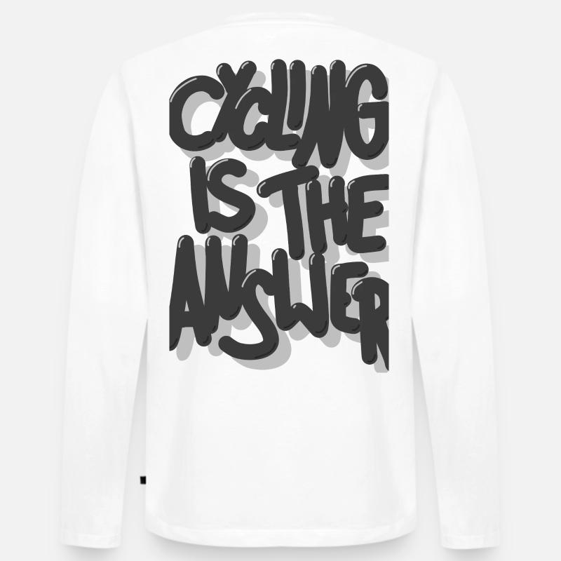 Cycling is the answer grau - Männer Premium Bio Langarmshirt - Weiß