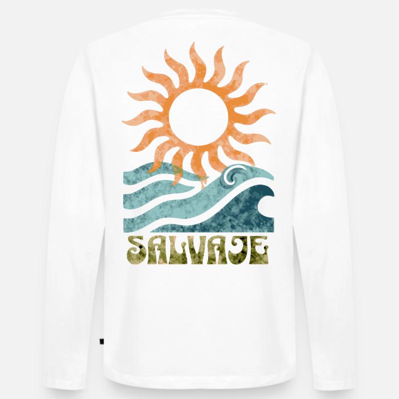 Surf Salvaje - Männer Premium Bio Langarmshirt - Weiß