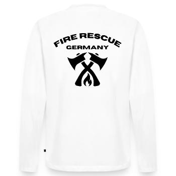 Pompiers allemands - T-shirt manches longues Premium bio Homme - blanc - Dos - Nico (187cm)