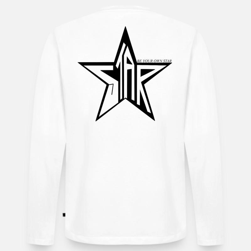 STAR- BE YOUR OWN STAR ⭐️💫✨ - Männer Premium Bio Langarmshirt - Weiß