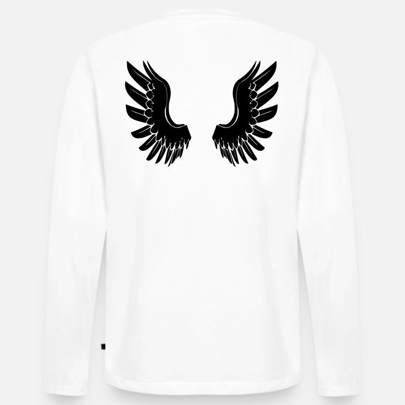 wings - Männer Premium Bio Langarmshirt - Weiß