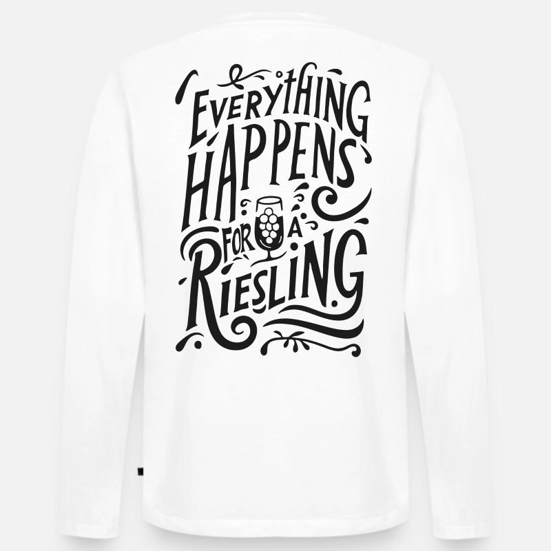 everything happens for a riesling! - Männer Premium Bio Langarmshirt - Weiß