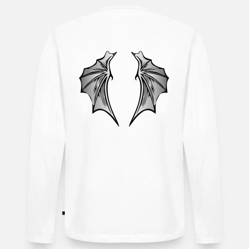 Wings: Devil - Männer Premium Bio Langarmshirt - Weiß