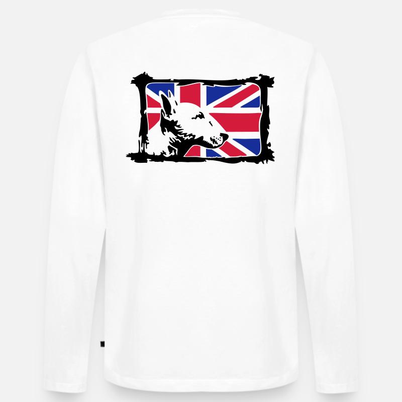 Bullterrier - Männer Premium Bio Langarmshirt - Weiß