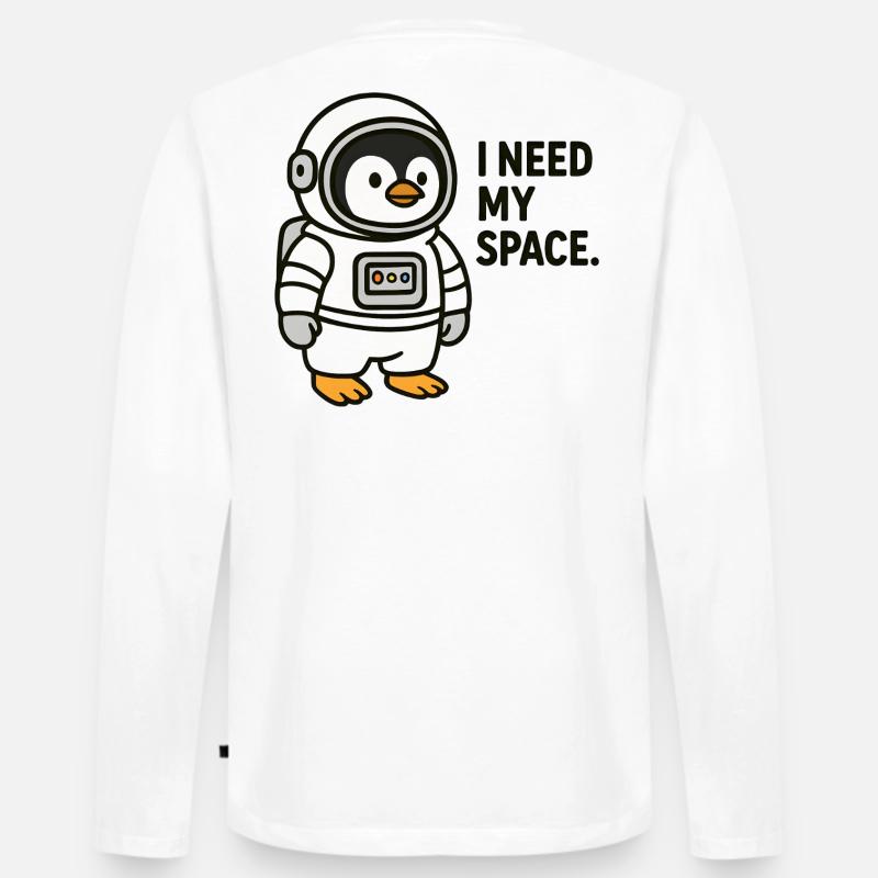 Astro Peng Kollektion - Männer Premium Bio Langarmshirt - Weiß