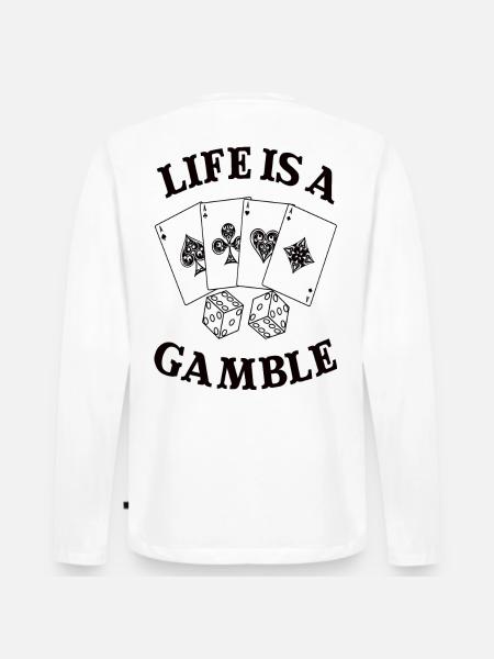 GAMBLE - Männer Premium Bio Langarmshirt - Weiß